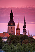 Dom Cathedral, St. Peter's Church, St. Savior's Anglican Church and The Academy of Sciences Building, Riga, Latvia, Europe