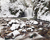 Waterfall Geroldsau in Winter, near Baden Baden, Black Forest, Baden Wurttemberg, Germany, Europe