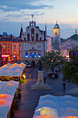 City Hall at dusk, Market Square, Old Town, Rzeszow, Poland, Europe