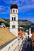 Looking down on the Stradun (Placa) from the Walls above the Pile Gate, Old City, UNESCO World Heritage Site, Dubrovnik, Croatia, Europe