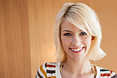 Close up of woman's smiling face, Palma de Mallorca, Balearic Islands, Spain