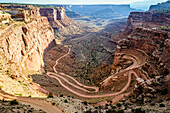 Aerial view of rock formations, Canyonlands, Utah, United States, Canyonlands, Utah, United States