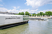 Joséphine Baker swimming pool on the River Seine, Paris 13th district, France