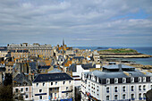 France, Brittany, walled city of Saint-Malo on the seaside.