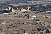 Syria, Palmyra, October, November 2010. Air view of Palmyra's site