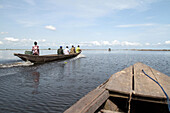 Canoe on the lake Nokoue. Ganvie. Benin.