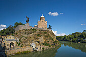 Georgia, Tbilisi City, Metekhi Church, Mtkvari River