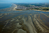 France, Pas-de-Calais (62), Berck resort on the Cote d'Opale, the Authie Bay (Arian view)