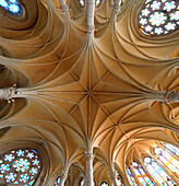 France. Loire-Atlantique. Aigrefeuille. Ceiling stone church choir Aigrefeuille
