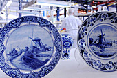 Netherlands, Delft, The royal delft porcelain factory porcelain. Porcelain Tableware of Delft