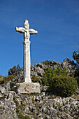 France, Hérault, Stone Cross sided seventeenth century village Cros on the Causse du Larzac.