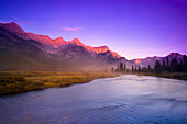 Sunrise On River, Elk Lakes Provincial Park, British Columbia, Canada