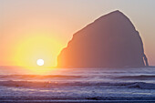 Sunset, Haystack Rock, Cape Kiwanda, Oregon, United States Of America