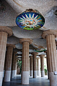 'Doric Columns Supporting The Roof Of The Lower Court In Park Güell; Barcelona, Spain'