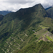 'A Winding Road Up The Mountain To Machu Picchu; Peru'