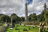 'Round Tower In Graveyard; Glendalough County Wicklow Ireland'