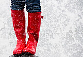 'Red Rubber Boots In The Rain; Tofino, British Columbia, Canada'