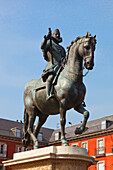 'Equestrian Statue Of King Felipe Iii In Plaza Mayor; Madrid, Spain'
