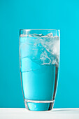 Clear Glass Of Water With Ice Chips