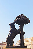 'Statue Of Bear And Strawberry Tree From Madrid's Coat Of Arms; Madrid, Spain'