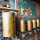 'Round bronze objects at the sera monastery;Lhasa xizang china'