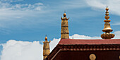 'Architectural detail of the roof of jokhang temple;Xizang china'