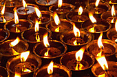 'Buddhist butter lamps;Bohdgaya bihar india'