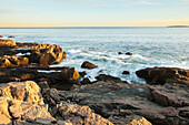 'Sunset on the rocky shoreline acadia national park;Maine united states of america'