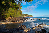 'View of the coastline on an hawaiian island;Lapahoehoe hamakua hawaii united states of america'