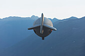 'View of a blimp in the sky; Locarno, Ticino, Switzerland'