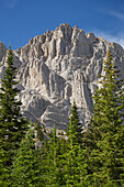 'Rugged rock face of the Canadian rocky mountains; Banff, Alberta, Canada'