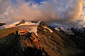 Sunset on the Tracuithütte with Zinalrothorn, Wallis, Switzerland