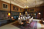 Saloon in the manor house, Scotney Castle, Kent, Great Britain