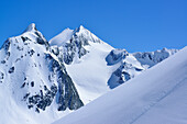 Snow-covered mountain scenery, Obergurgl, Oetztal Alps, Tyrol, Austria