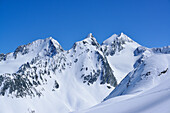 Snow-covered mountain scenery, Obergurgl, Oetztal Alps, Tyrol, Austria