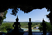 View out of Bayin Nyi Cave near Hpa-An, Karin State, Myanmar, Burma, Asia