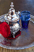 Typical moroccan mint tea, Marrakech, Morocco