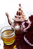 Typical moroccan mint tea, Marrakech, Morocco
