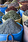 Sacks full of spices on the market, Marrakech, Morocco
