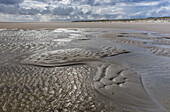 Structures in the sand on the North Sea coast, Spiekeroog, Lower Saxony, Germany