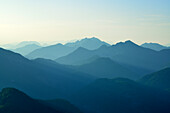 View from Buchstein over mountain scenery, Bavarian Prealps, Upper Bavaria, Bavaria, Germany