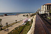 View over the beach from the Dan Accadia Hotel, Herziliya, Israel
