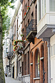 Houses in Rue de Chapitre, Mons, Hennegau, Wallonie, Belgium, Europe