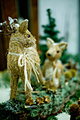 Figures made of straw at a Christmas fair, Murau, Styria, Austria