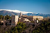 Alhambra Palace and Sierra Morena, Granada, Andalusia, Spain