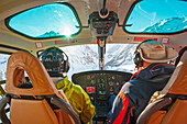 Helikoptersuche nach einer Abfahrt, Puma Lodge, Region Araukanien, Chile