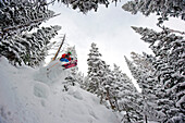 Tree-Skiing, Crested Butte, Colorado, USA