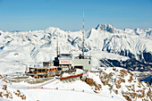 Top station, Piz Corvatsch, Engadin, Canton of Graubuenden, Switzerland