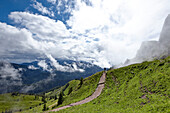 Hiking trail to mount Rotwand, Mangfall Mountains, Bavaria, Germany