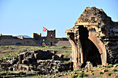 Lions gate in the of area Ani near Kars, Kurd populated area, east Anatolia, East Turkey, Turkey